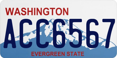 WA license plate ACC6567