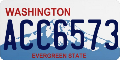 WA license plate ACC6573