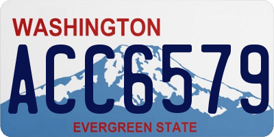 WA license plate ACC6579