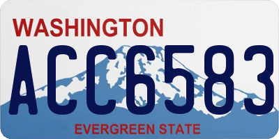WA license plate ACC6583
