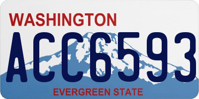 WA license plate ACC6593