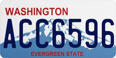WA license plate ACC6596
