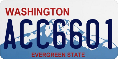 WA license plate ACC6601