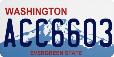 WA license plate ACC6603