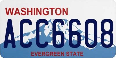 WA license plate ACC6608