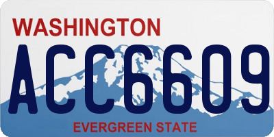WA license plate ACC6609
