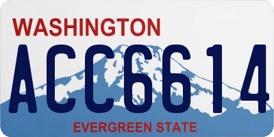 WA license plate ACC6614