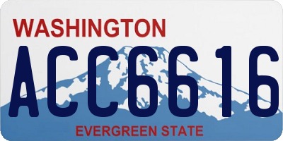 WA license plate ACC6616