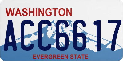 WA license plate ACC6617