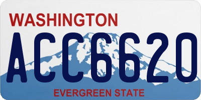 WA license plate ACC6620