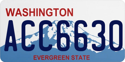 WA license plate ACC6630