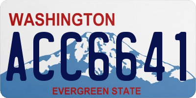 WA license plate ACC6641