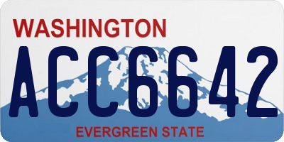 WA license plate ACC6642