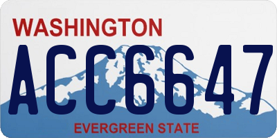 WA license plate ACC6647
