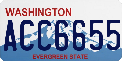 WA license plate ACC6655