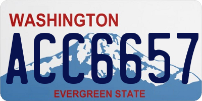 WA license plate ACC6657