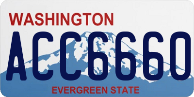 WA license plate ACC6660