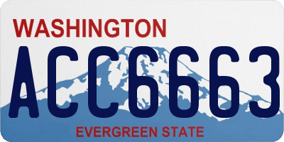 WA license plate ACC6663