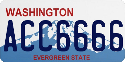 WA license plate ACC6666
