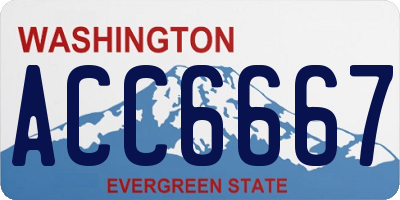 WA license plate ACC6667