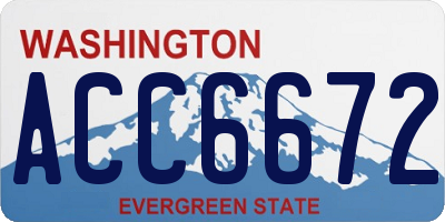 WA license plate ACC6672