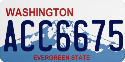 WA license plate ACC6675