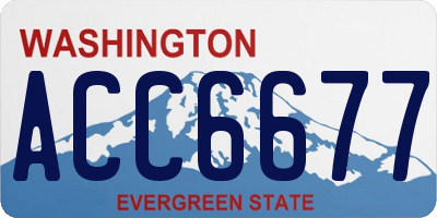WA license plate ACC6677