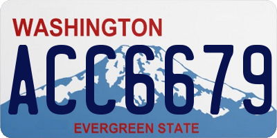 WA license plate ACC6679