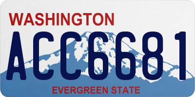 WA license plate ACC6681