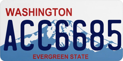WA license plate ACC6685