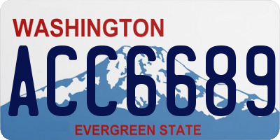 WA license plate ACC6689
