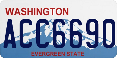 WA license plate ACC6690