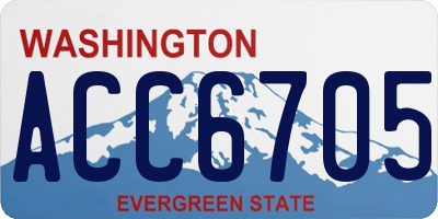 WA license plate ACC6705