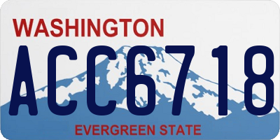 WA license plate ACC6718