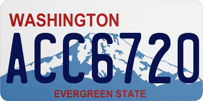 WA license plate ACC6720