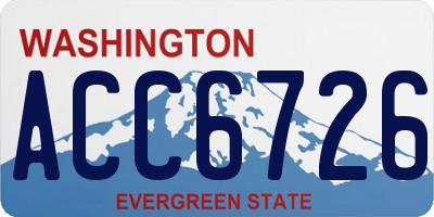 WA license plate ACC6726