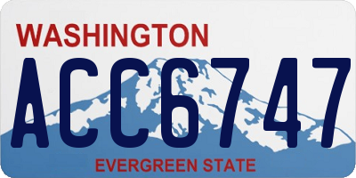 WA license plate ACC6747