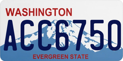WA license plate ACC6750