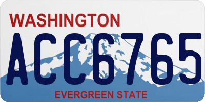 WA license plate ACC6765