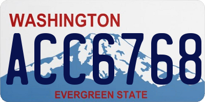 WA license plate ACC6768