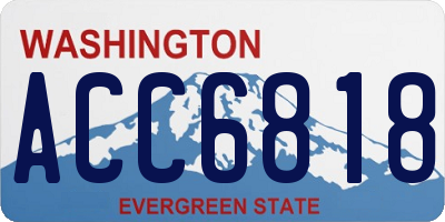 WA license plate ACC6818