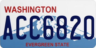 WA license plate ACC6820