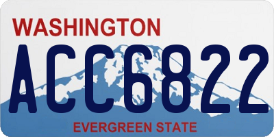 WA license plate ACC6822