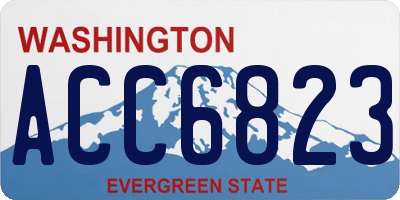 WA license plate ACC6823