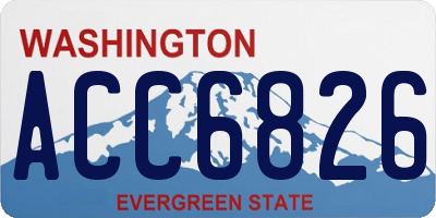 WA license plate ACC6826