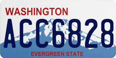 WA license plate ACC6828