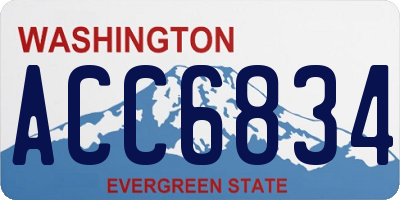 WA license plate ACC6834
