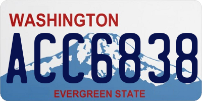 WA license plate ACC6838