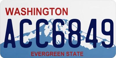 WA license plate ACC6849