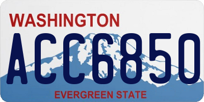 WA license plate ACC6850